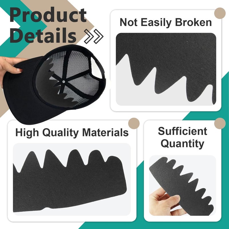Gfdoso 20Pcs Hat Shaper Insert - Baseball Caps Inserts Shapers, Reusable Crown Support Brim Cap - Black Hat Insert to Keep Shape for Snapback Cap, Ball Sports Hat and More - Image 5
